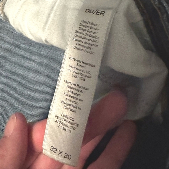 DU/ER Performance Denim Slim Straight - Nightshade Blue Size 32 Waist - Picture 4 of 6